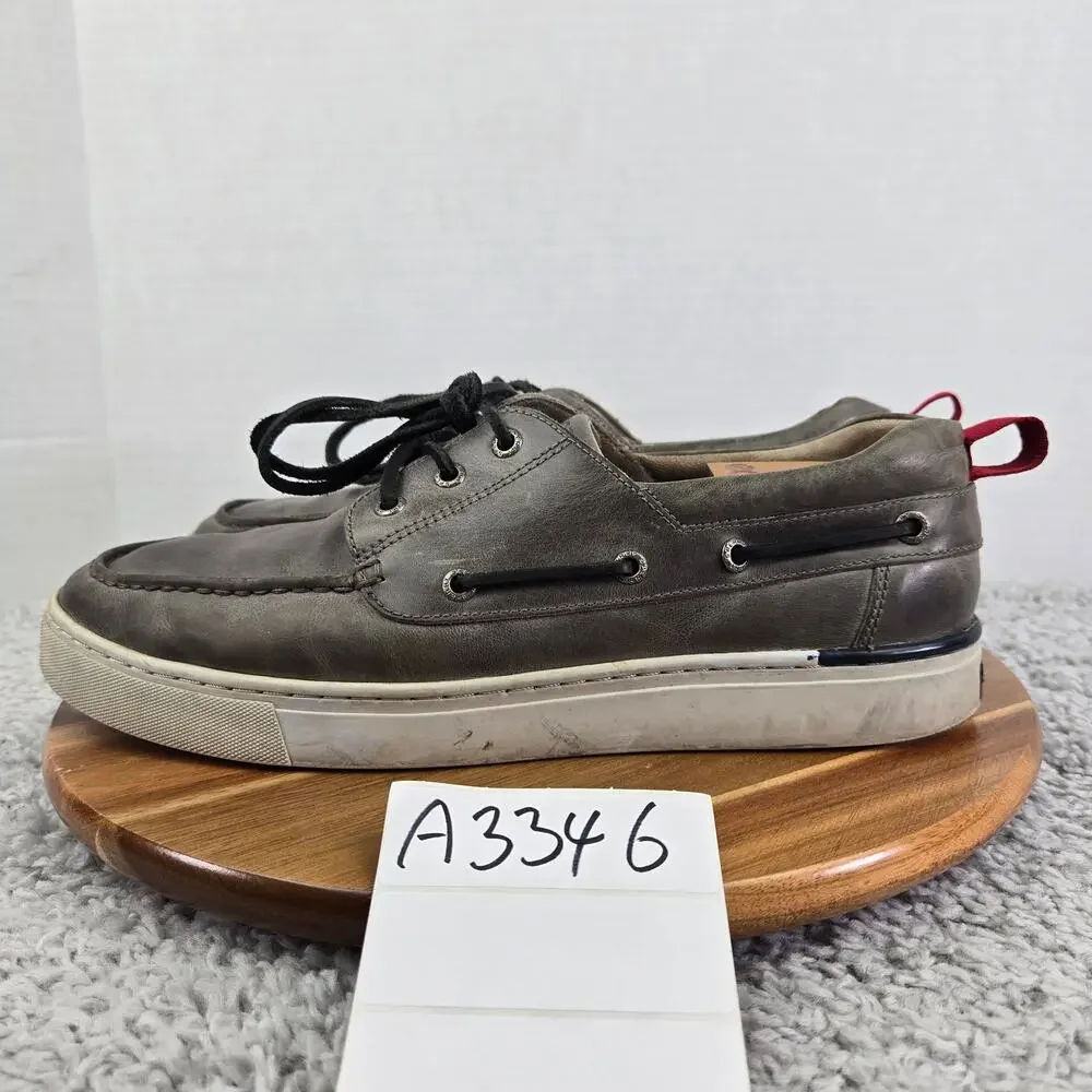 Sperry Men 10.5 Top Sider Gold Cup Gray Leather Casual Lifestyle Daily Boat Shoe